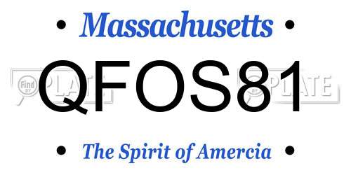 QFOS81 Massachusetts License Plate