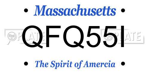 QFQ55I Massachusetts License Plate