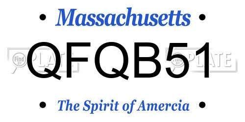QFQB51 Massachusetts License Plate