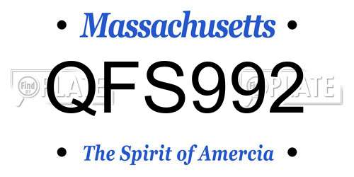 QFS992 Massachusetts License Plate
