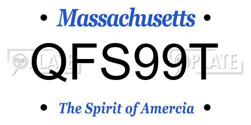 QFS99T Massachusetts License Plate