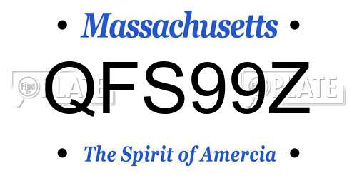 QFS99Z Massachusetts License Plate
