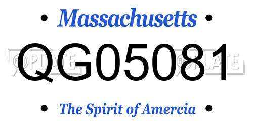 QG05081 Massachusetts License Plate