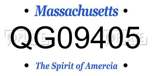QG09405 Massachusetts License Plate
