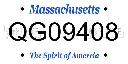 QG09408 Massachusetts License Plate