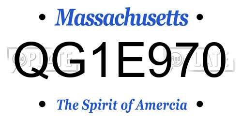 QG1E970 Massachusetts License Plate
