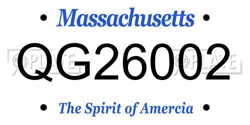 QG26002 Massachusetts License Plate