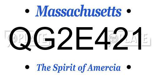 QG2E421 Massachusetts License Plate
