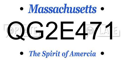 QG2E471 Massachusetts License Plate