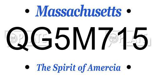 QG5M715 Massachusetts License Plate