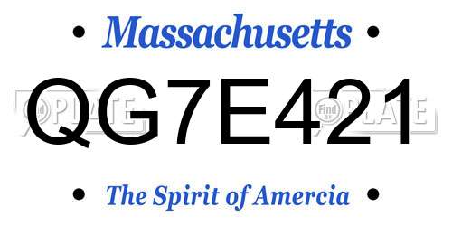 QG7E421 Massachusetts License Plate