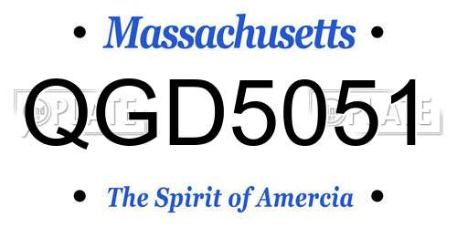 QGD5051 Massachusetts License Plate