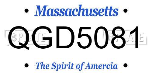 QGD5081 Massachusetts License Plate