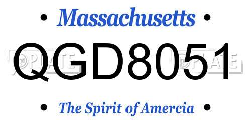 QGD8051 Massachusetts License Plate