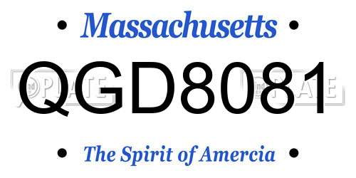 QGD8081 Massachusetts License Plate