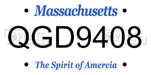 QGD9408 Massachusetts License Plate