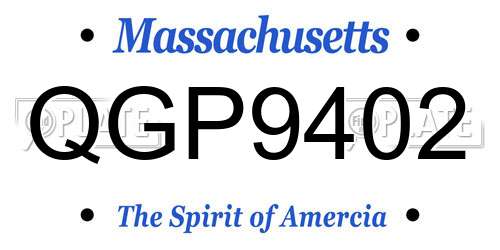 QGP9402 Massachusetts License Plate
