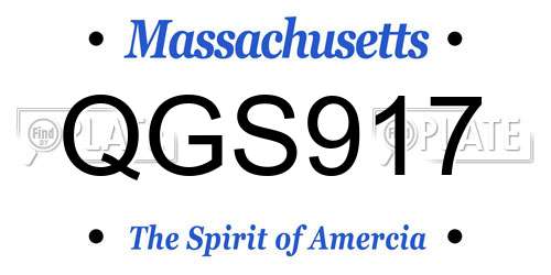 QGS917 Massachusetts License Plate