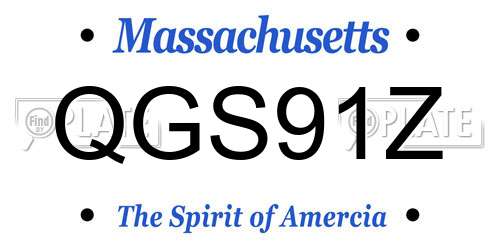 QGS91Z Massachusetts License Plate