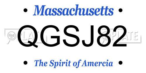 QGSJ82 Massachusetts License Plate
