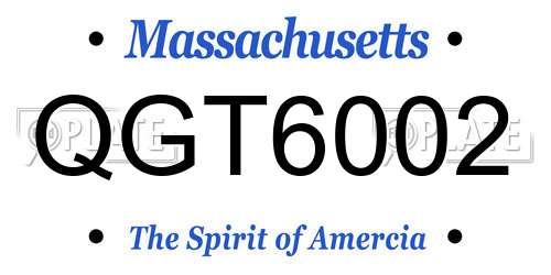 QGT6002 Massachusetts License Plate