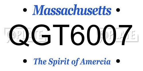QGT6007 Massachusetts License Plate