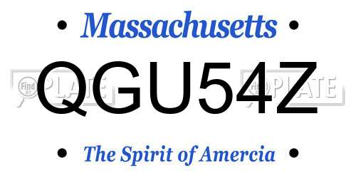 QGU54Z Massachusetts License Plate