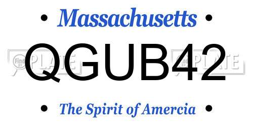 QGUB42 Massachusetts License Plate