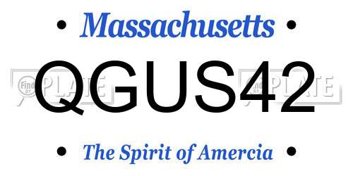 QGUS42 Massachusetts License Plate