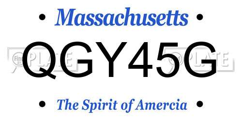 QGY45G Massachusetts License Plate