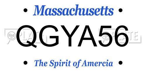 QGYA56 Massachusetts License Plate