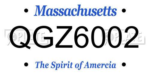 QGZ6002 Massachusetts License Plate