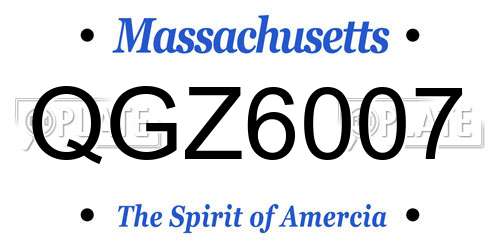 QGZ6007 Massachusetts License Plate