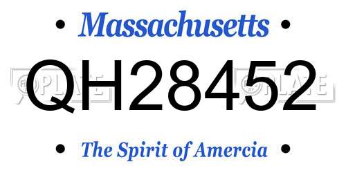 QH28452 Massachusetts License Plate