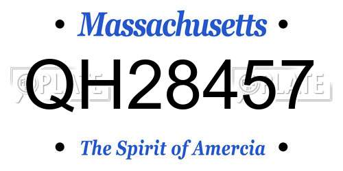 QH28457 Massachusetts License Plate