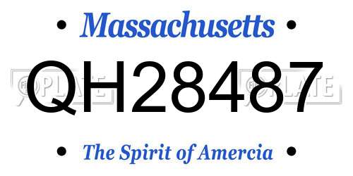 QH28487 Massachusetts License Plate