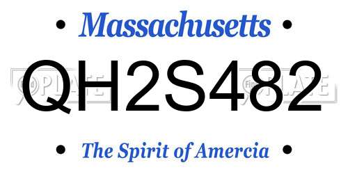QH2S482 Massachusetts License Plate