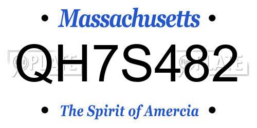 QH7S482 Massachusetts License Plate