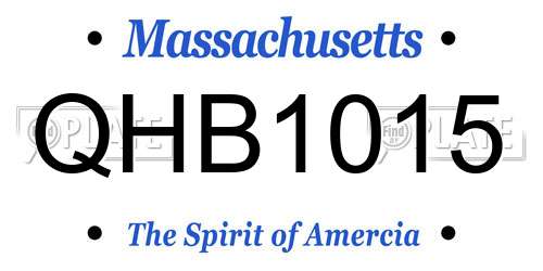 QHB1015 Massachusetts License Plate