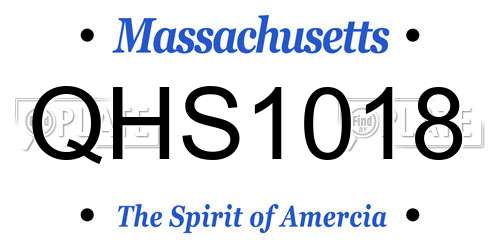 QHS1018 Massachusetts License Plate