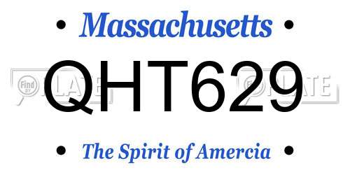 QHT629 Massachusetts License Plate