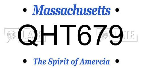 QHT679 Massachusetts License Plate