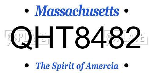 QHT8482 Massachusetts License Plate