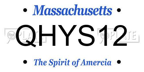 QHYS12 Massachusetts License Plate