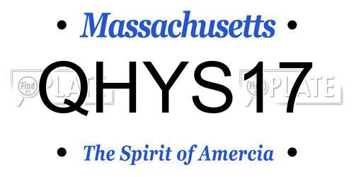 QHYS17 Massachusetts License Plate