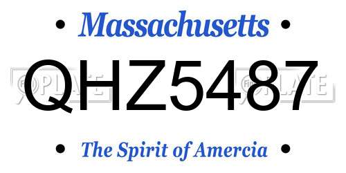 QHZ5487 Massachusetts License Plate