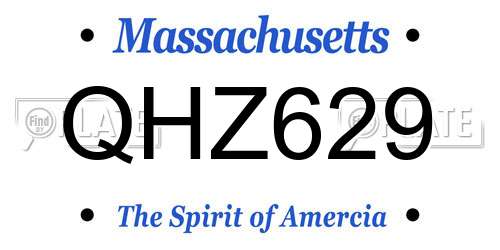 QHZ629 Massachusetts License Plate