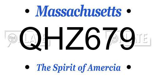 QHZ679 Massachusetts License Plate