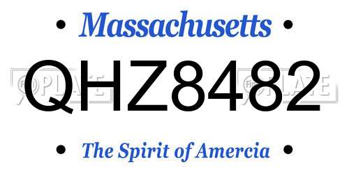 QHZ8482 Massachusetts License Plate