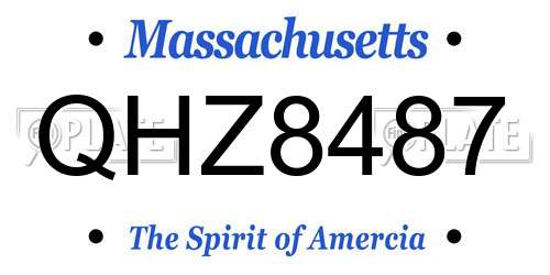 QHZ8487 Massachusetts License Plate